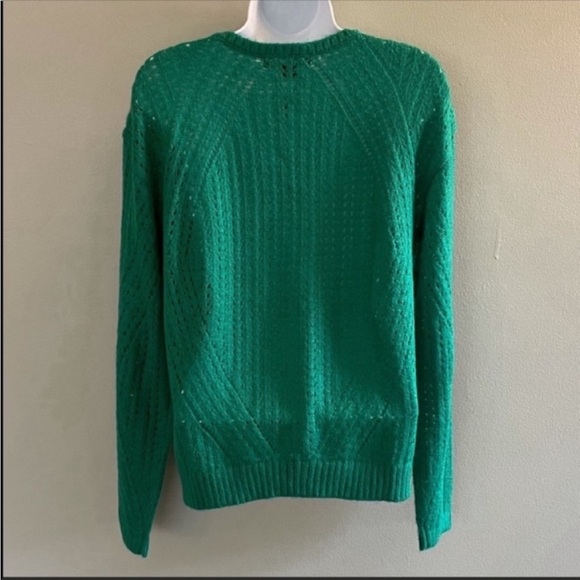 Sanctuary Hole in One Pointelle Sweater in Emerald NWT - Picture 5 of 6